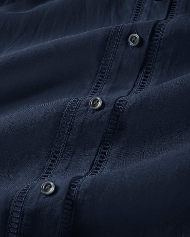 シアーラミー・はしごレースロングシャツ 詳細画像 ネイビー 3