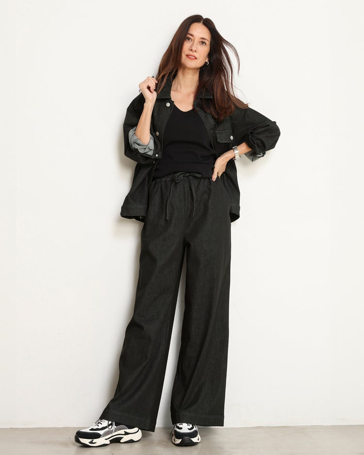 リアクティブデニム・イージーワイドパンツ 詳細画像 ブラック 1