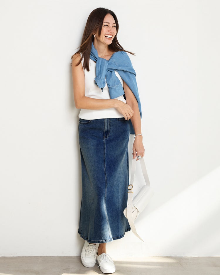 エアフレックスデニム・スカート／88cm 詳細画像 インディゴ 1