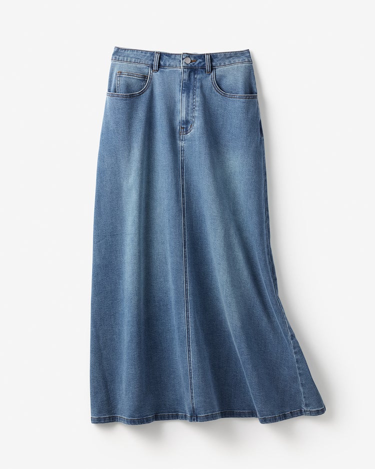 エアフレックスデニム・スカート／88cm 詳細画像 ライトインディゴ 2