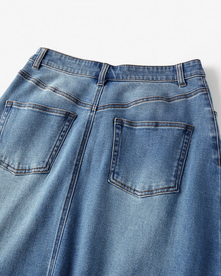 エアフレックスデニム・スカート／88cm 詳細画像 ライトインディゴ 3