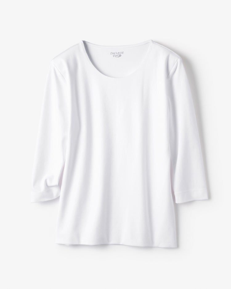 立体クルーネックN／7分袖・DoT 詳細画像 ホワイト 2