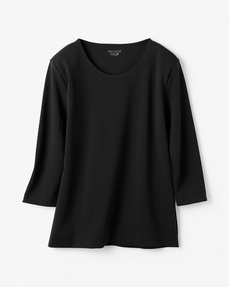 立体ショルダー／7分袖・ドゥクラッセTシャツ 詳細画像 ブラック 5
