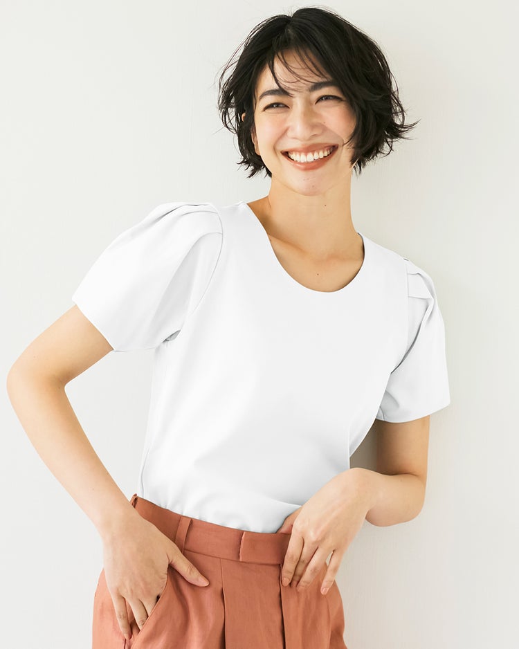 タックパフスリーブ／半袖・ドゥクラッセTシャツ 詳細画像 ホワイト 1