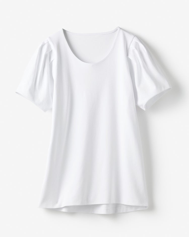 タックパフスリーブ／半袖・ドゥクラッセTシャツ 詳細画像 ホワイト 2