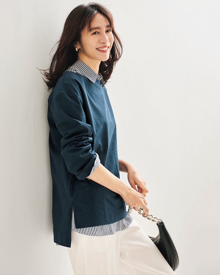 高密度シルコットン・ボートネックT／長め丈 詳細画像 ダークピーコック 1