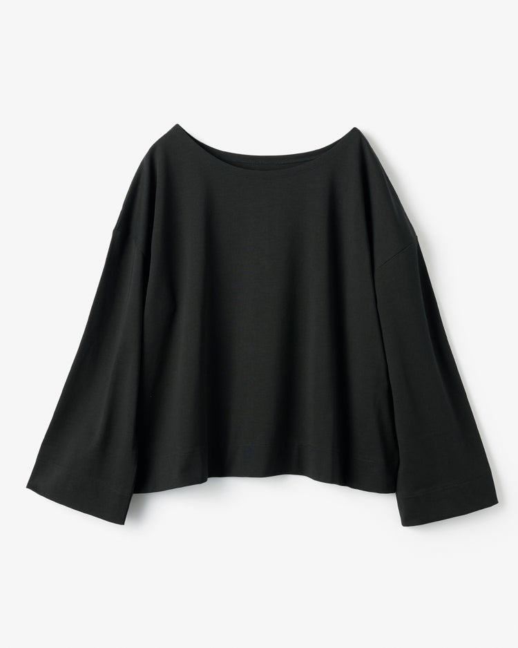 高密度シルコットン・抜け感T／コンパクト丈 詳細画像 ブラック 3