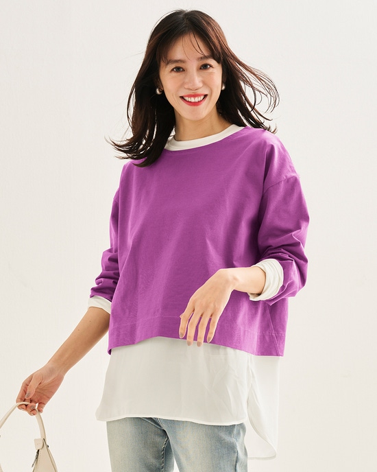 高密度シルコットン・抜け感T／コンパクト丈