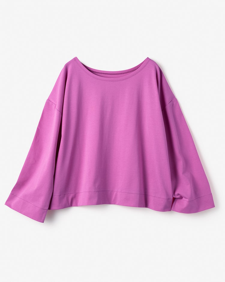 高密度シルコットン・抜け感T／コンパクト丈 詳細画像 ピンク 2