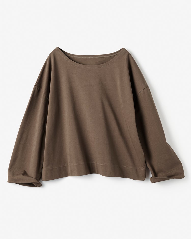 高密度シルコットン・抜け感T／コンパクト丈 詳細画像 ダークモカ 5