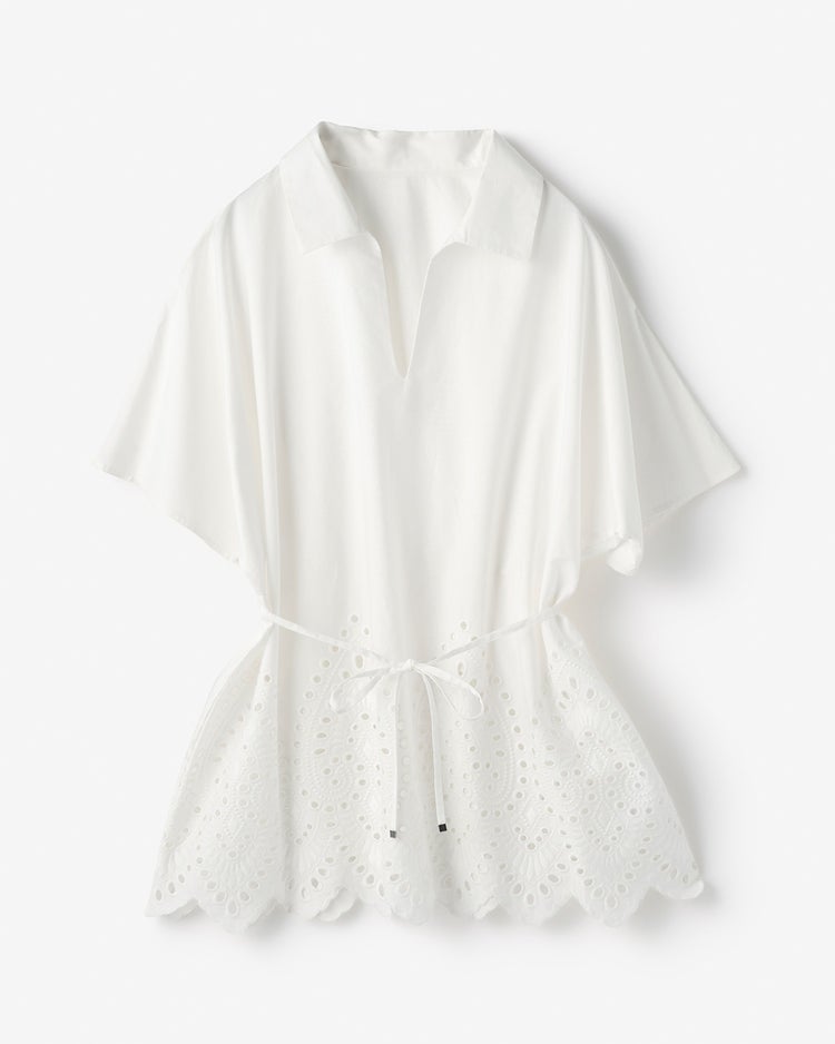 カットワークレース・スキッパーシャツ 詳細画像 ホワイト 2