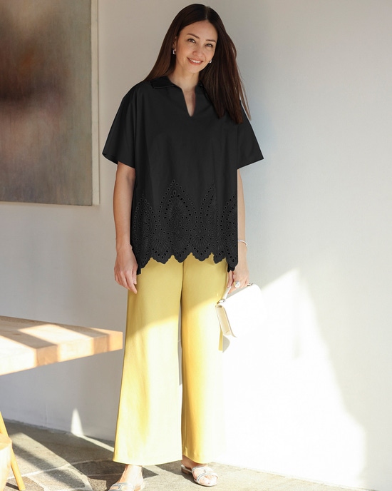 カットワークレース・スキッパーシャツ