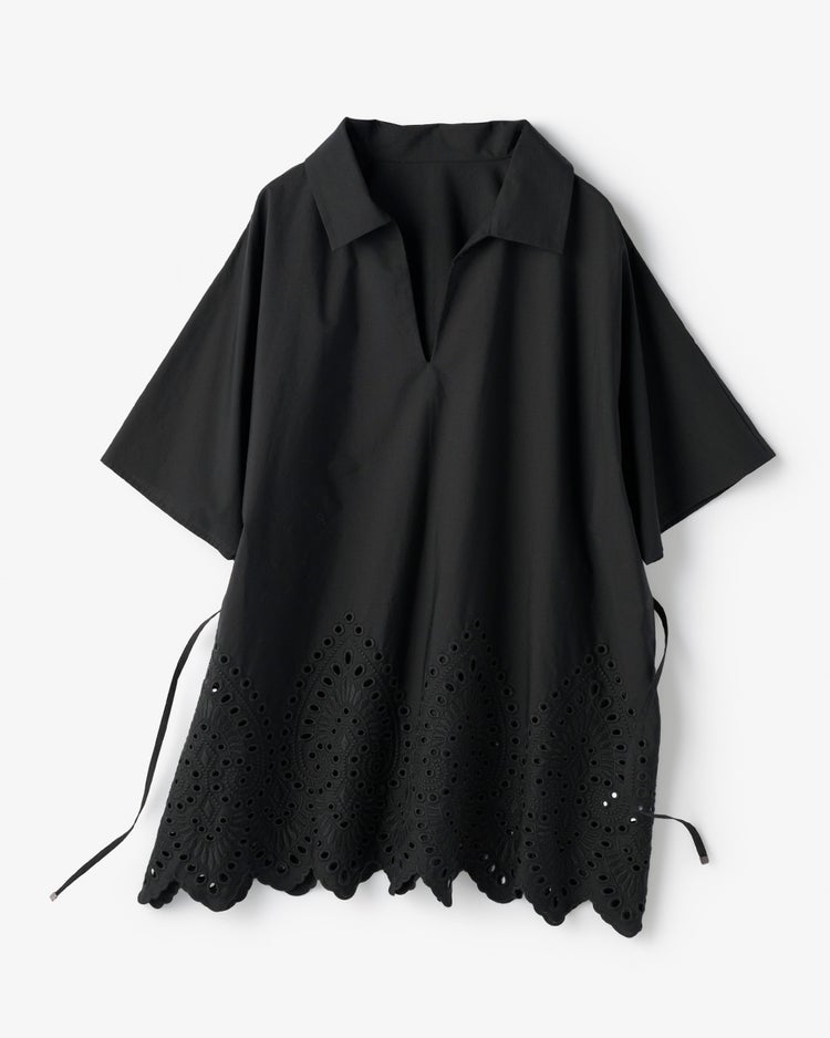 カットワークレース・スキッパーシャツ 詳細画像 ブラック 2