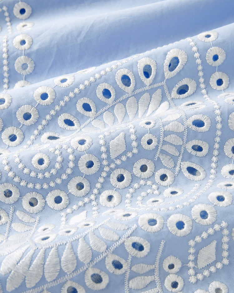 カットワークレース・スキッパーシャツ 詳細画像 ペールブルー 5