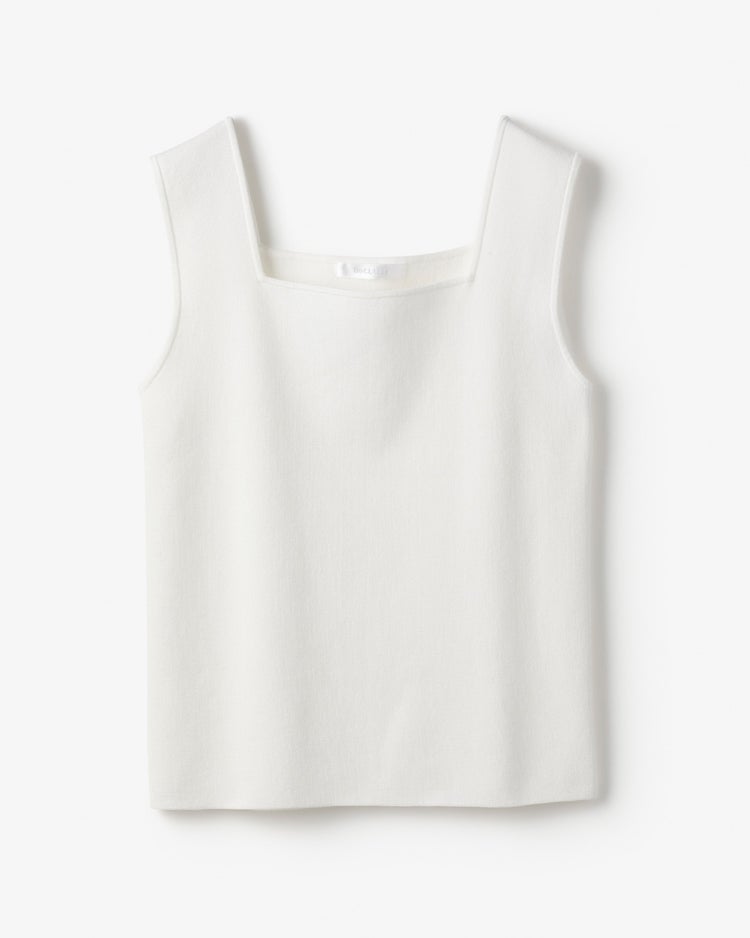 総針ニット・インナースクエアタンク 詳細画像 オフホワイト 1