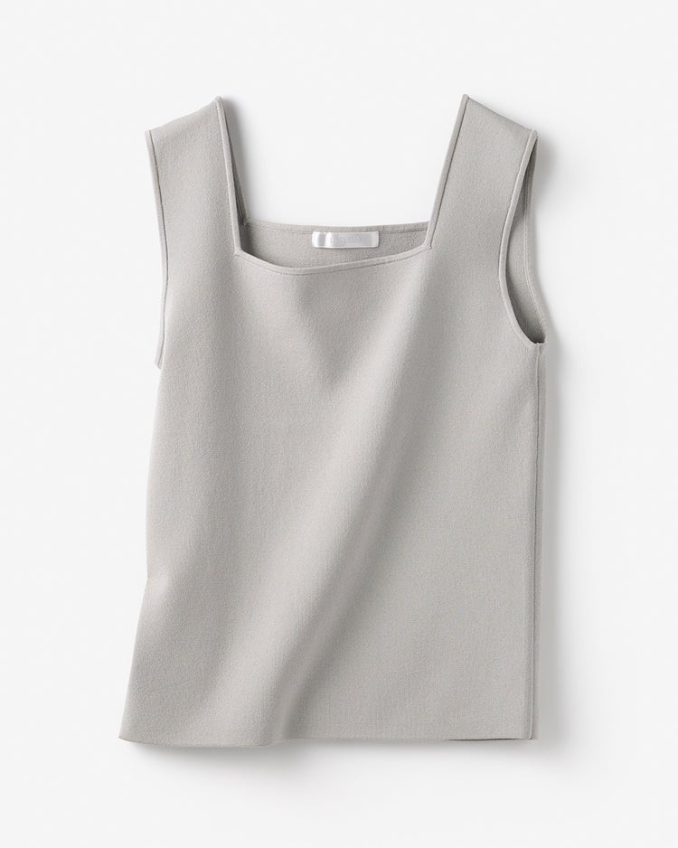 総針ニット・インナースクエアタンク 詳細画像 アイスグレー 1