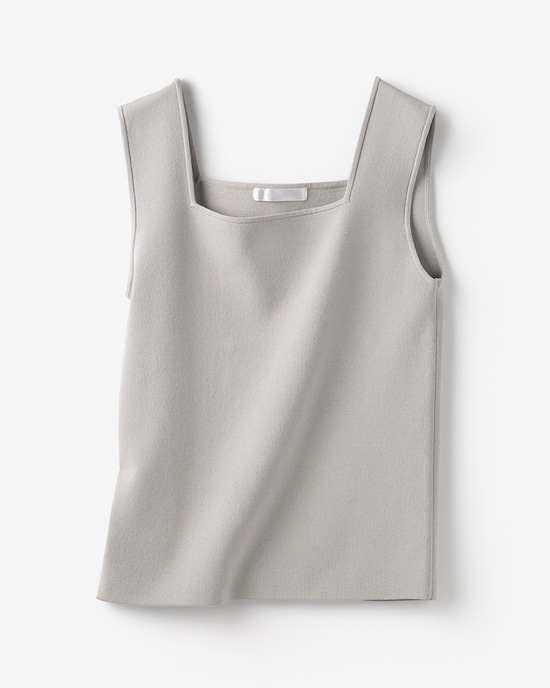 総針ニット・インナースクエアタンク