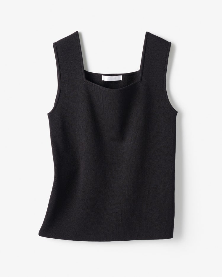 総針ニット・インナースクエアタンク 詳細画像 ブラック 1