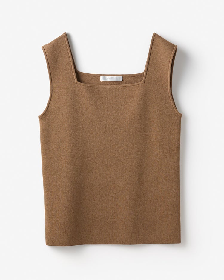 総針ニット・インナースクエアタンク 詳細画像 ダークベージュ 2