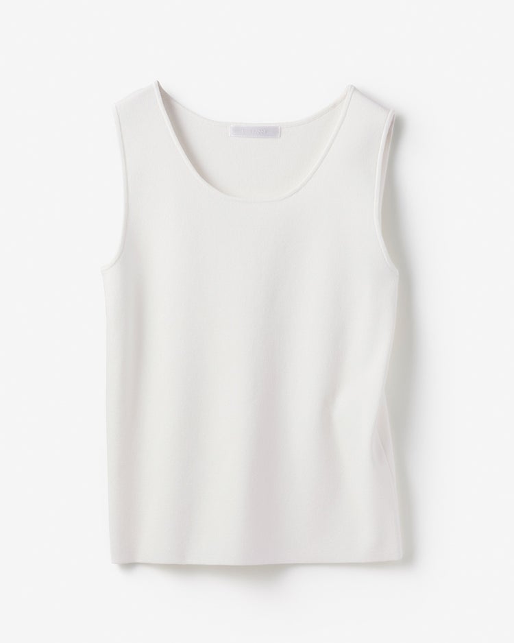 総針ニット・インナークルータンク 詳細画像 オフホワイト 3