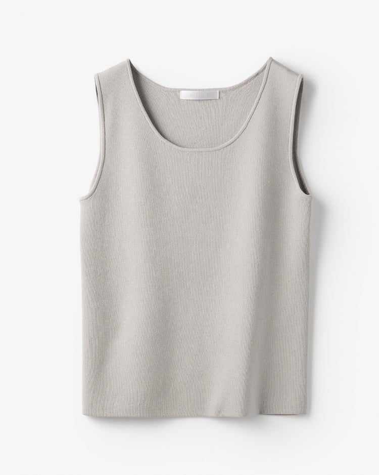 総針ニット・インナークルータンク 詳細画像 アイスグレー 1