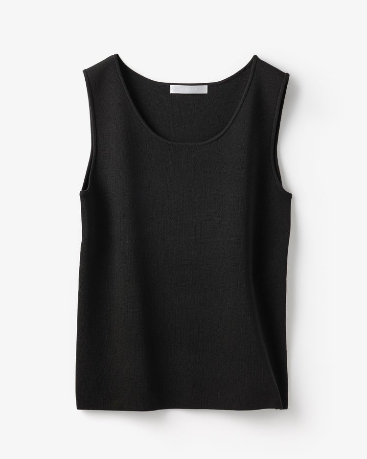 総針ニット・インナークルータンク 詳細画像 ブラック 1