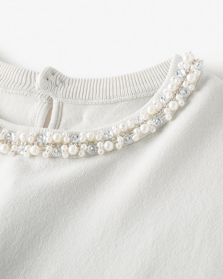 パールビジュー・プルオーバーニット 詳細画像 アイスグレー 2