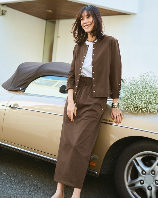 高密度シルコットン・スナップカーディガン