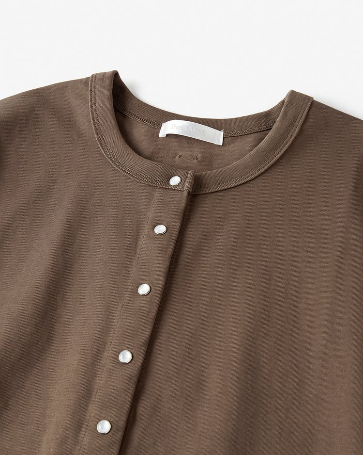 高密度シルコットン・スナップカーディガン 詳細画像 ダークモカ 3