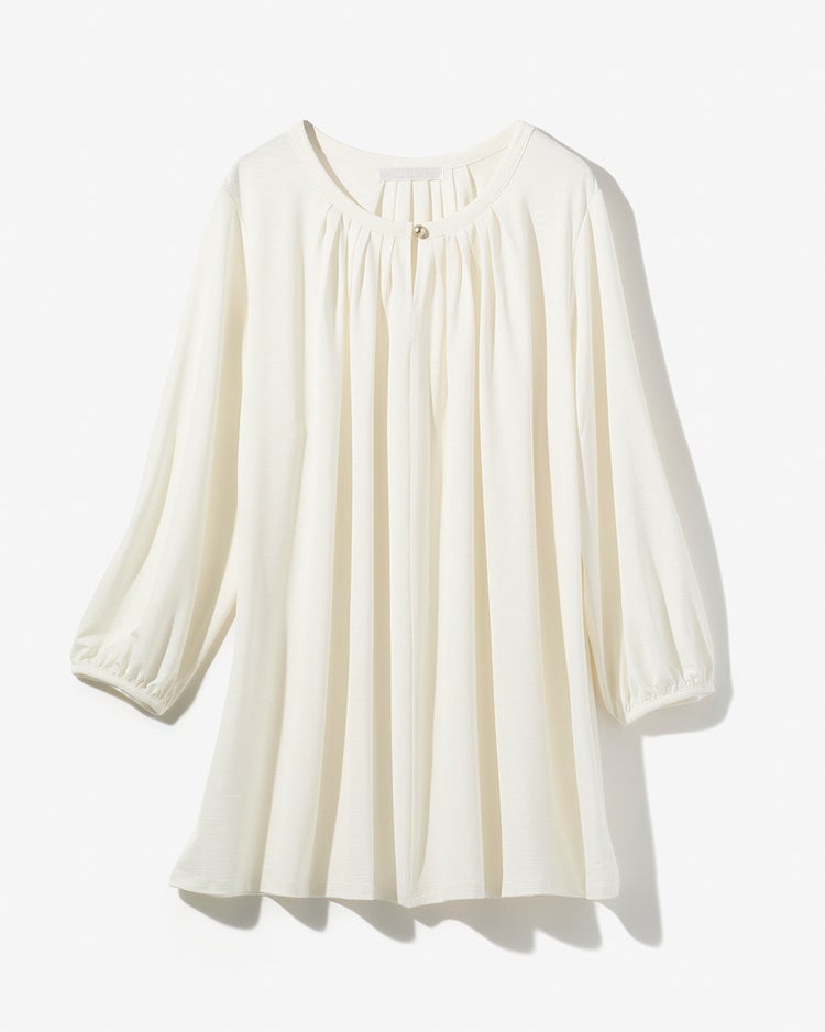 UVスラブ・パフ袖ギャザートップス 詳細画像 オフホワイト 2