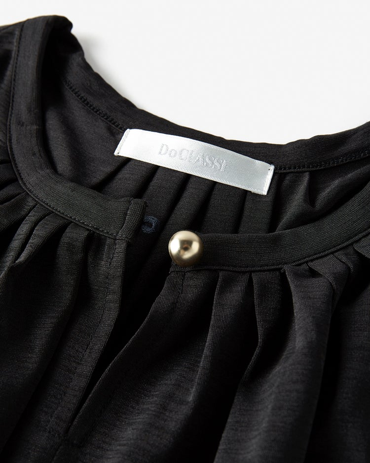 UVスラブ・パフ袖ギャザートップス 詳細画像 ブラック 3