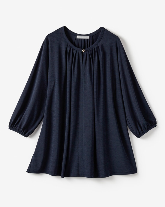 UVスラブ・パフ袖ギャザートップス