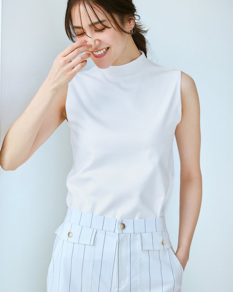 クルーネック／ノースリーブ・ドゥクラッセTシャツ 詳細画像 ホワイト 1