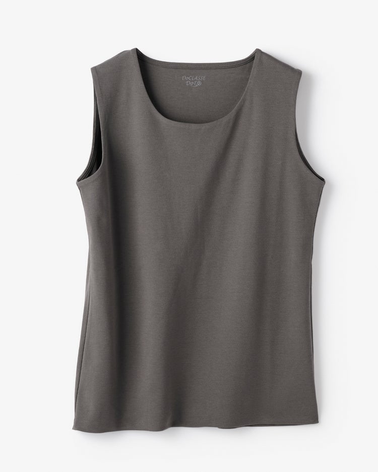 クルーネック／ノースリーブ・ドゥクラッセTシャツ 詳細画像 チャコール 2