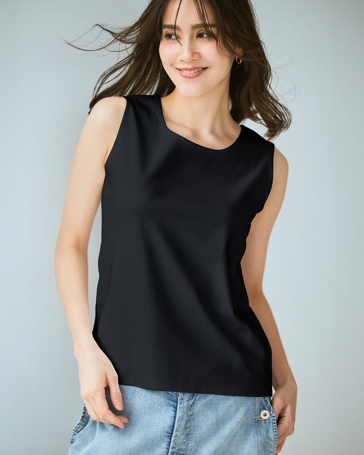 クルーネック／ノースリーブ・ドゥクラッセTシャツ 詳細画像 ブラック 1