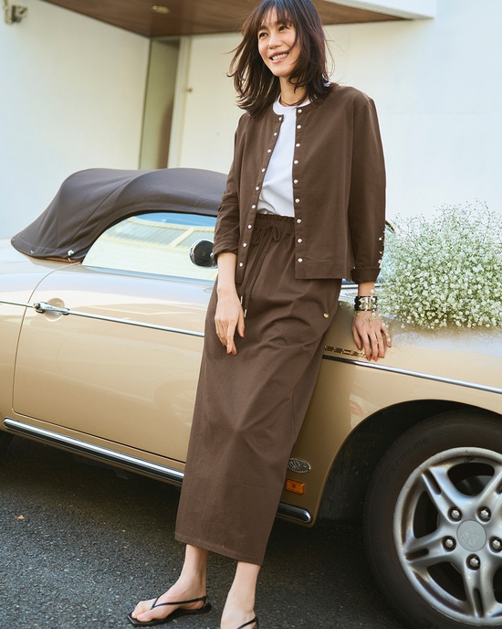 高密度シルコットン・ドロストスカート