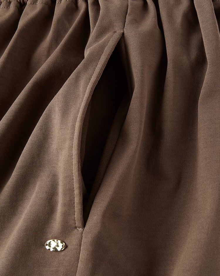 高密度シルコットン・ドロストスカート 詳細画像 ダークモカ 4