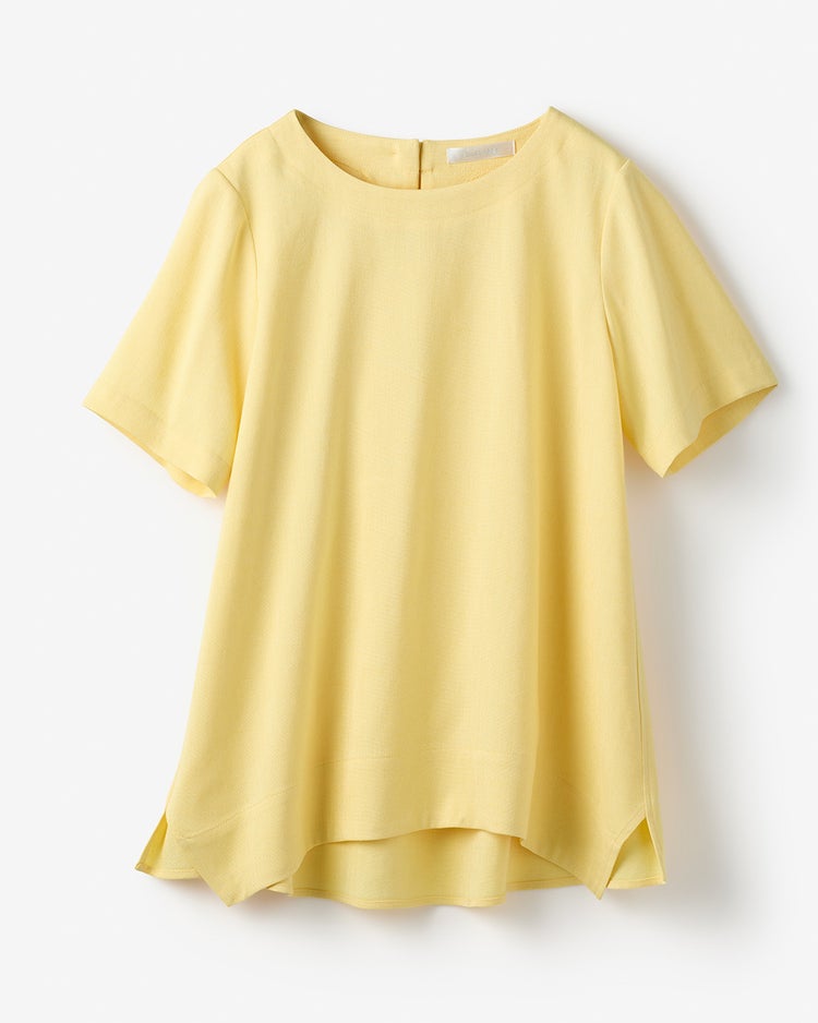 リネン混ストレッチ・Tブラウス 詳細画像 イエロー 2