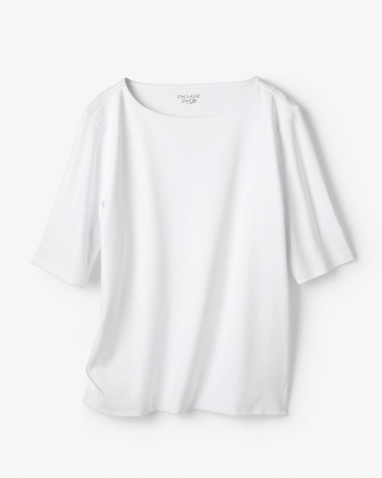 ボートネックN／５分袖・DoT 詳細画像 ホワイト 2