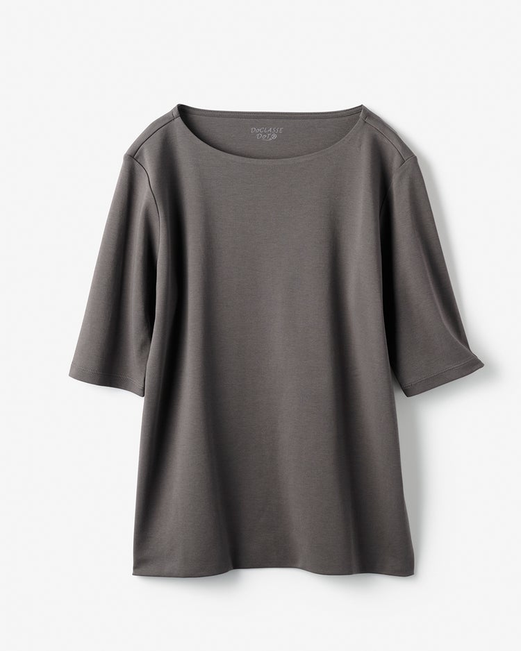 ボートネックN／５分袖・DoT 詳細画像 チャコール 2