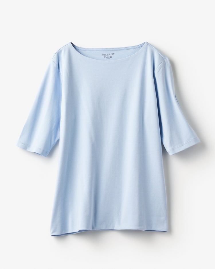ボートネックN／５分袖・DoT 詳細画像 ペールブルー 2
