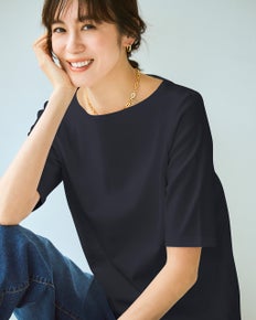 ボートネックN／５分袖・ドゥクラッセTシャツ