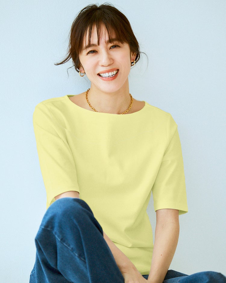 ボートネックN／５分袖・ドゥクラッセTシャツ 詳細画像 シトロングリーン 1