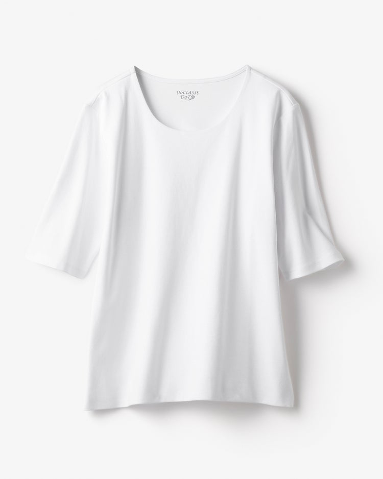ジュエルネックN／5分袖・ドゥクラッセTシャツ 詳細画像 ホワイト 2