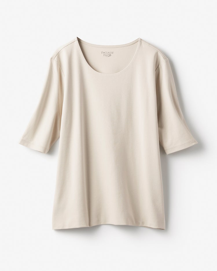 ジュエルネックN／5分袖・ドゥクラッセTシャツ 詳細画像 ライトグレー 2