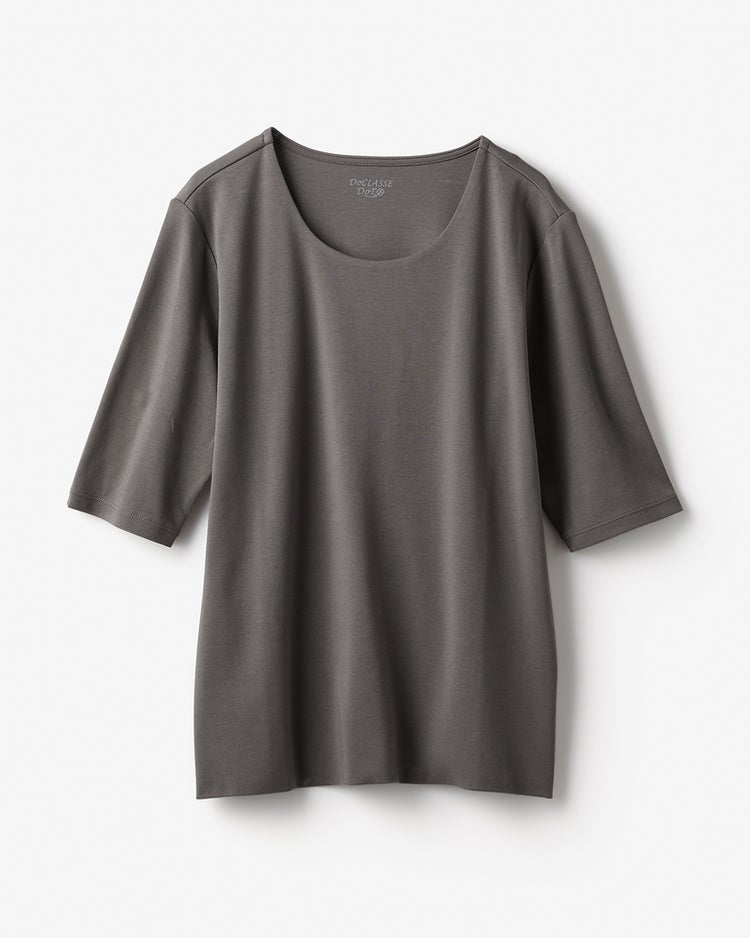 ジュエルネックN／5分袖・ドゥクラッセTシャツ 詳細画像 チャコール 2