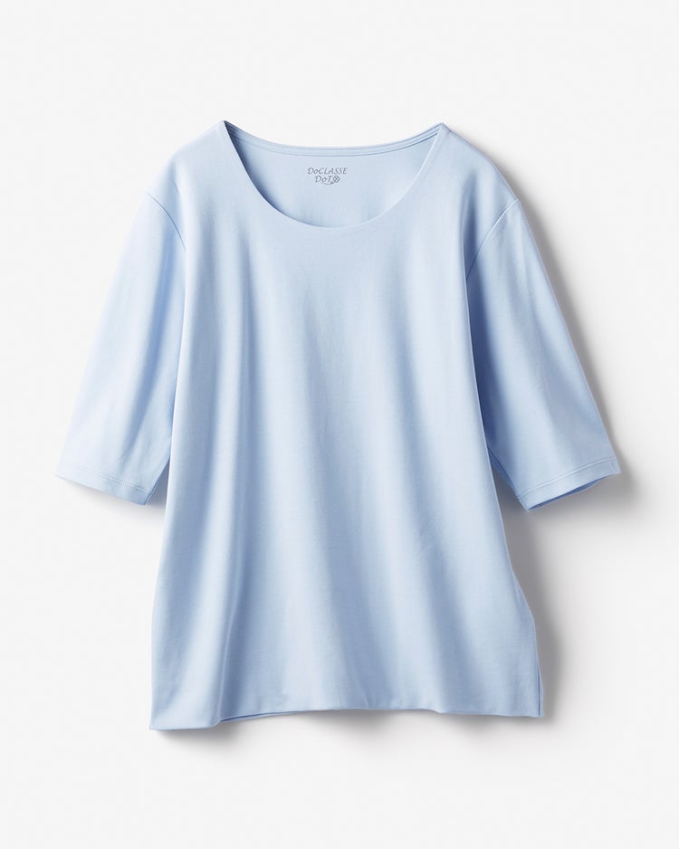ジュエルネックN／5分袖・ドゥクラッセTシャツ 詳細画像 ペールブルー 2