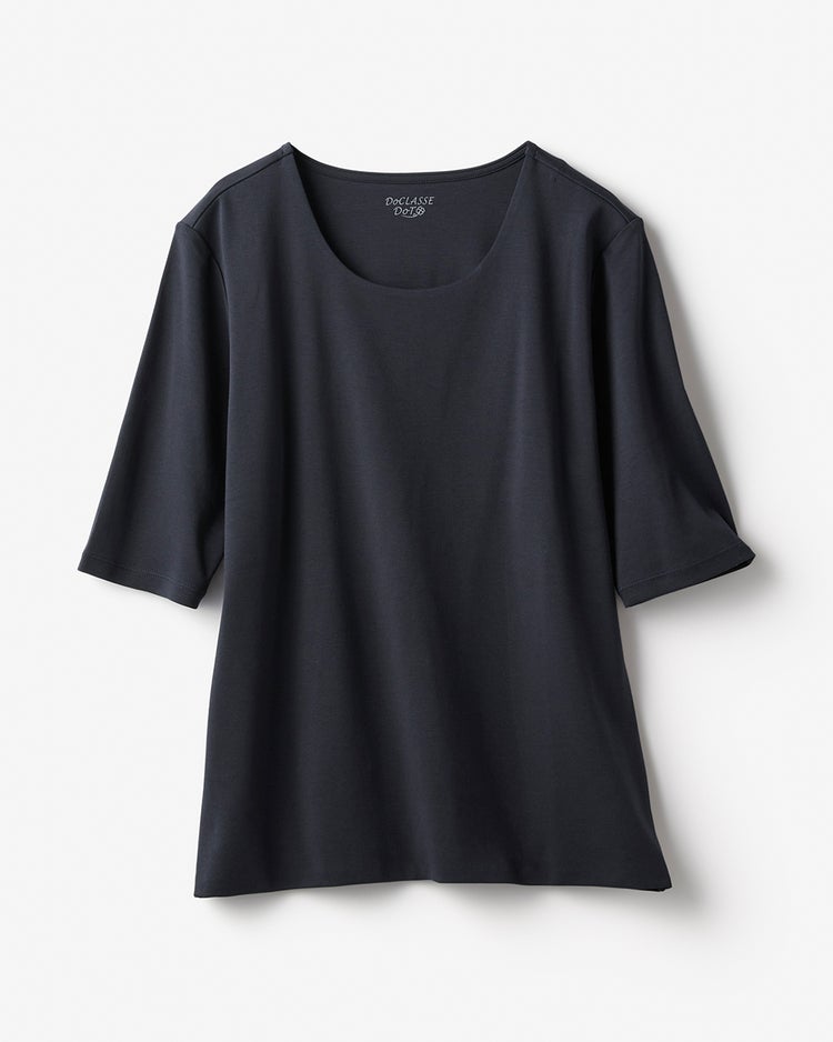 ジュエルネックN／5分袖・ドゥクラッセTシャツ 詳細画像 ミッドナイトブルー 2