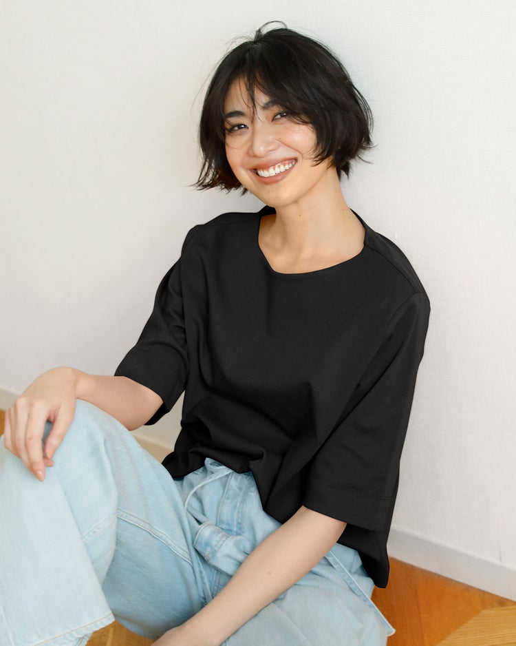 ワイドフォルム／5分袖・DoT 詳細画像 ブラック 1