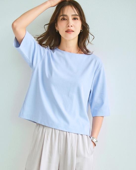 ワイドフォルム/5分袖・ドゥクラッセTシャツ